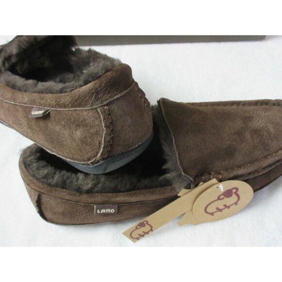 Lamo Mens Suede Boston Slip on Loafer Driving Moc Chocolate Brown NEW CM1244 main image 5